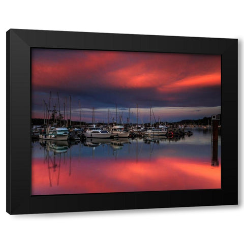 Ganges Harbor Sunset Black Modern Wood Framed Art Print by Severn, Shawn/Corinne