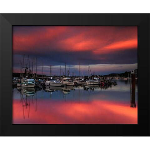 Ganges Harbor Sunset Black Modern Wood Framed Art Print by Severn, Shawn/Corinne
