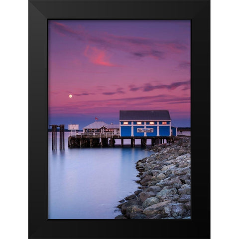 Moon over Sidney Fish Market Black Modern Wood Framed Art Print by Severn, Shawn/Corinne