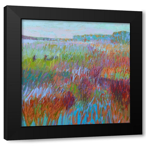 Color Field No. 71 Black Modern Wood Framed Art Print with Double Matting by Schmidt, Jane
