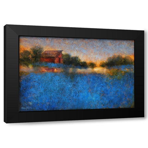 Glowing Horizon Black Modern Wood Framed Art Print with Double Matting by Stotts, Thomas