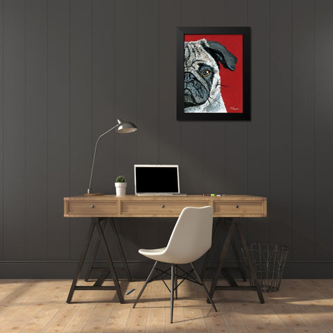Pug a Boo Black Modern Wood Framed Art Print by Symons, Melissa
