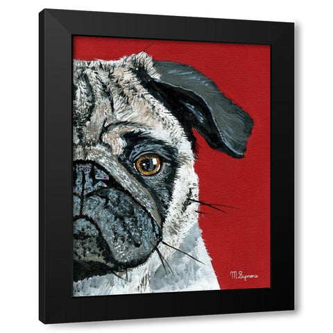 Pug a Boo Black Modern Wood Framed Art Print with Double Matting by Symons, Melissa