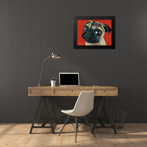 Pugly Black Modern Wood Framed Art Print by Symons, Melissa