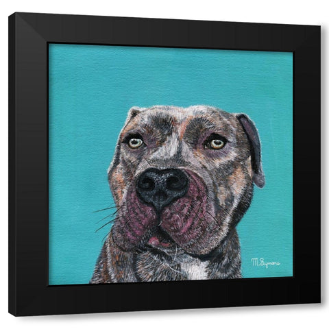 Good Boy Black Modern Wood Framed Art Print by Symons, Melissa