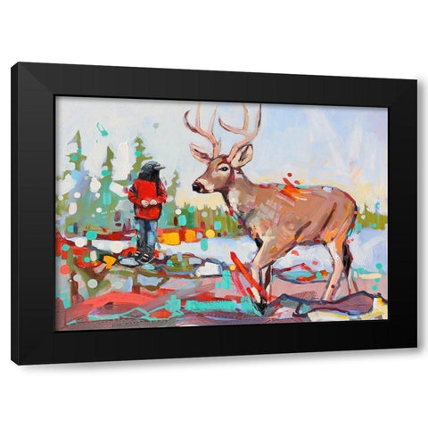 Love Letters Black Modern Wood Framed Art Print by Swanson, Adam