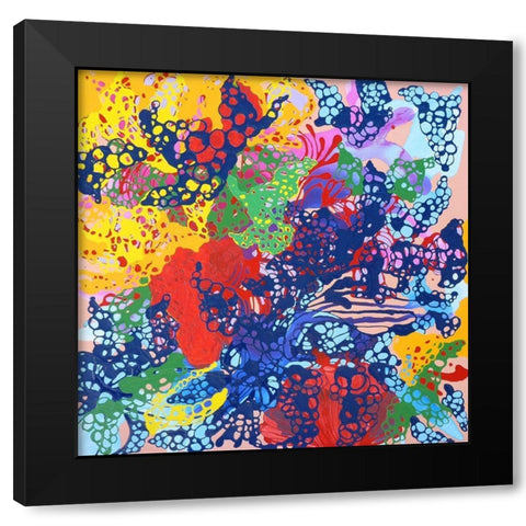 Curly Cue Black Modern Wood Framed Art Print with Double Matting by Siegmann, Sofie