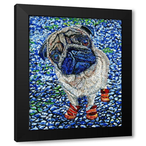 Boots Black Modern Wood Framed Art Print with Double Matting by Symons, Melissa