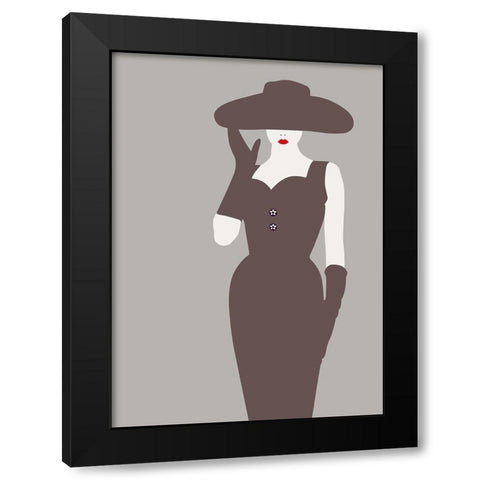 Lady No. 15 Black Modern Wood Framed Art Print by Salvadori, Sean