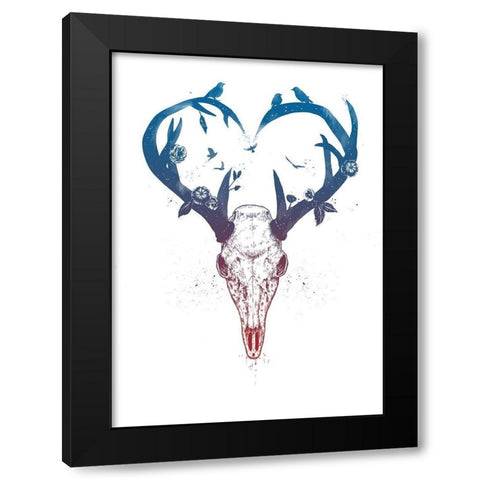 Neverending Love Black Modern Wood Framed Art Print with Double Matting by Solti, Balazs