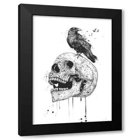 New Skull Black Modern Wood Framed Art Print by Solti, Balazs