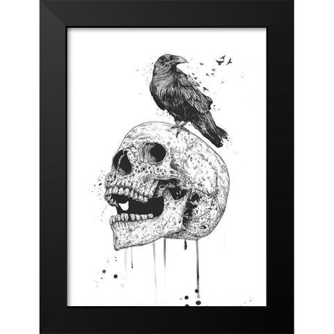 New Skull Black Modern Wood Framed Art Print by Solti, Balazs