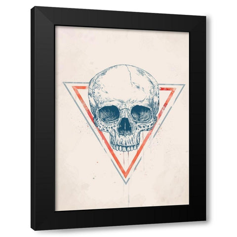 Skull in Triangle No. 2 Black Modern Wood Framed Art Print by Solti, Balazs