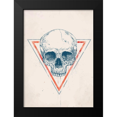 Skull in Triangle No. 2 Black Modern Wood Framed Art Print by Solti, Balazs