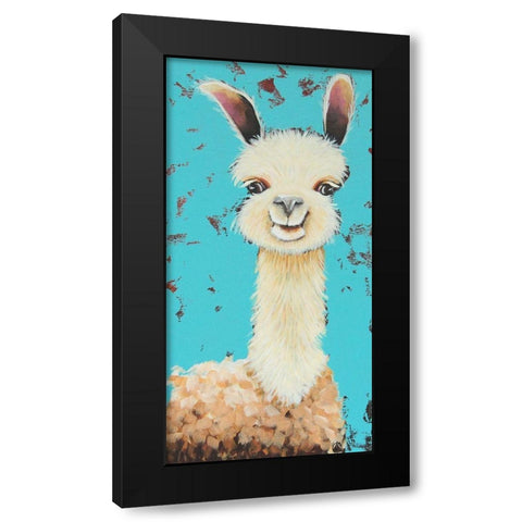 Llama Sue Black Modern Wood Framed Art Print by Stewart, Lucia