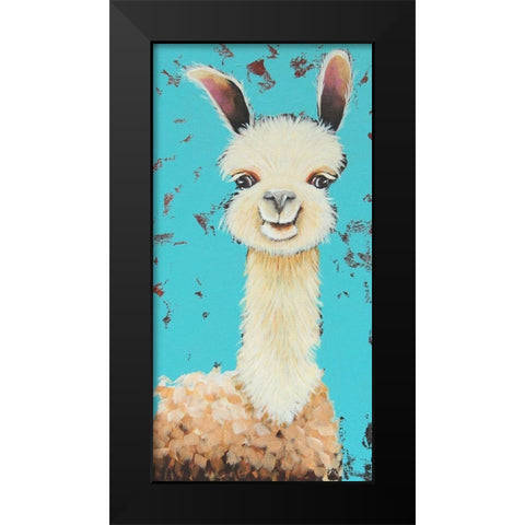 Llama Sue Black Modern Wood Framed Art Print by Stewart, Lucia