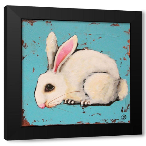 The Bunny Black Modern Wood Framed Art Print with Double Matting by Stewart, Lucia