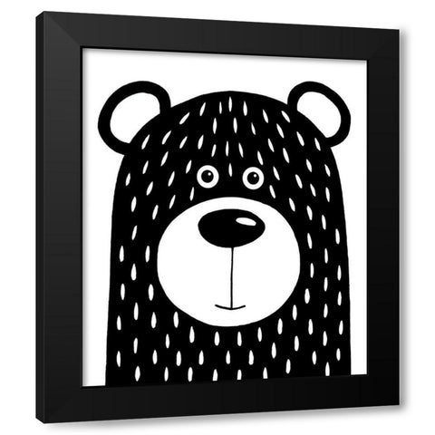 Vanilla Bear Black Modern Wood Framed Art Print with Double Matting by Stewart, Lucia