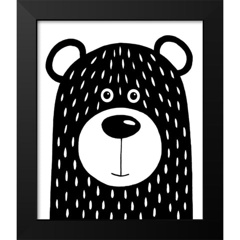 Vanilla Bear Black Modern Wood Framed Art Print by Stewart, Lucia
