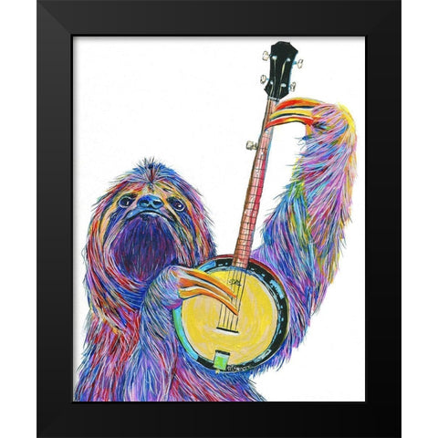 Slow Banjo Black Modern Wood Framed Art Print by Symons, Melissa