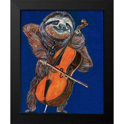 Slow Yo Ma Black Modern Wood Framed Art Print by Symons, Melissa