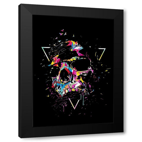 Skull X (color) Black Modern Wood Framed Art Print by Solti, Balazs