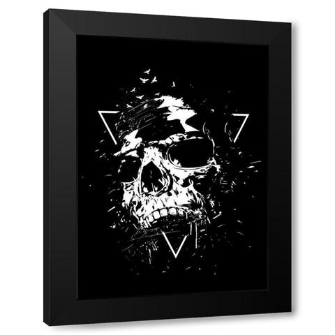 Skull X (BW) Black Modern Wood Framed Art Print by Solti, Balazs