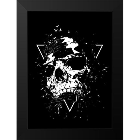 Skull X (BW) Black Modern Wood Framed Art Print by Solti, Balazs