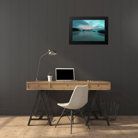 Roving Black Modern Wood Framed Art Print by Sieczkiewicz, David A.