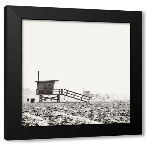 BW Lifeguard Black Modern Wood Framed Art Print with Double Matting by Soffia, Myan