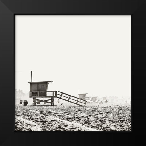 BW Lifeguard Black Modern Wood Framed Art Print by Soffia, Myan