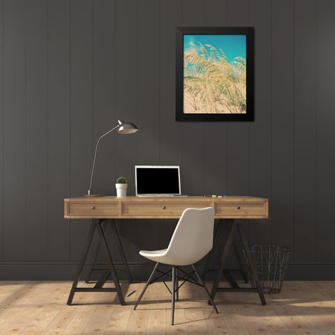 Sea Oats Black Modern Wood Framed Art Print by Soffia, Myan