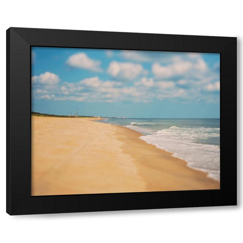 Virginia Beach Black Modern Wood Framed Art Print with Double Matting by Soffia, Myan