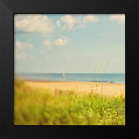 Layers Black Modern Wood Framed Art Print by Soffia, Myan
