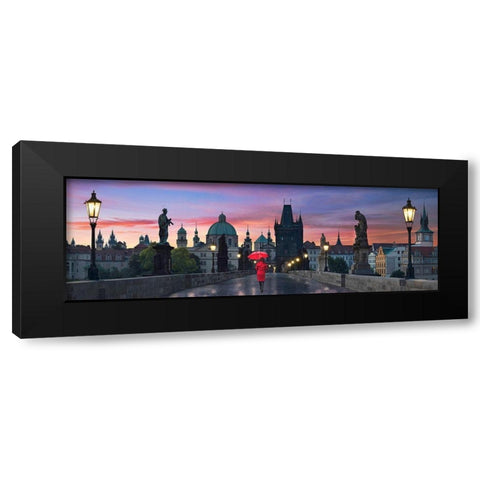 Dawn at Charles Bridge Black Modern Wood Framed Art Print by Sie, Lee