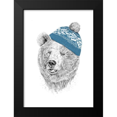 Hello Winter Black Modern Wood Framed Art Print by Solti, Balazs