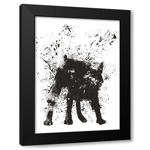 Wet Dog Black Modern Wood Framed Art Print by Solti, Balazs