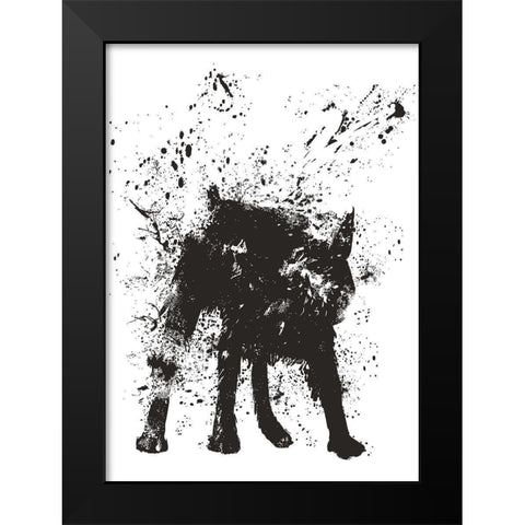 Wet Dog Black Modern Wood Framed Art Print by Solti, Balazs