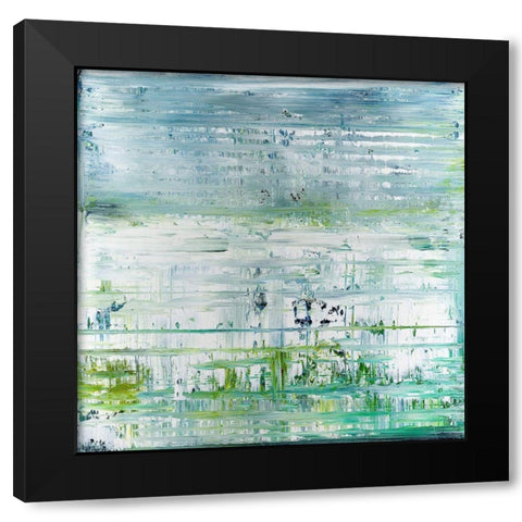 Green Field Black Modern Wood Framed Art Print by Smach, Radek