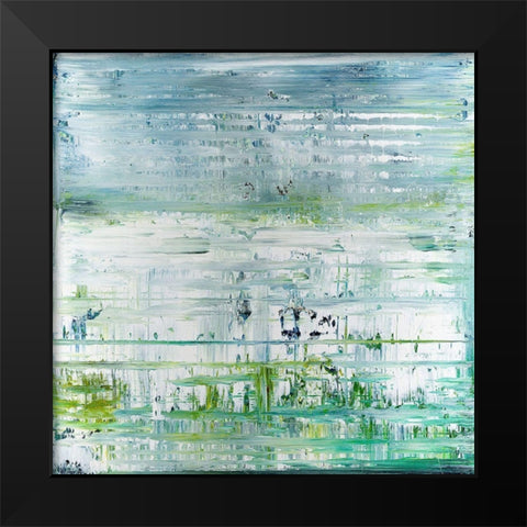 Green Field Black Modern Wood Framed Art Print by Smach, Radek