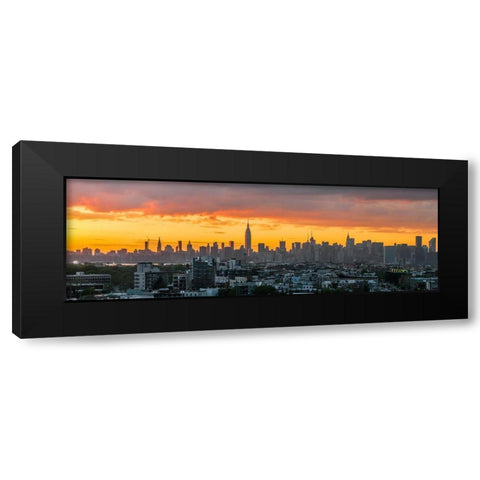 Manhattan Skyline from Brooklyn Black Modern Wood Framed Art Print by Silver, Richard
