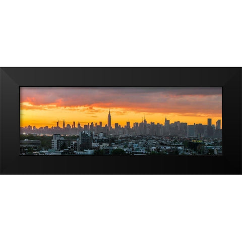 Manhattan Skyline from Brooklyn Black Modern Wood Framed Art Print by Silver, Richard