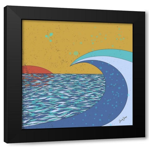Big Wave Black Modern Wood Framed Art Print with Double Matting by Sierer, Trish