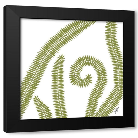 Curly Fern Black Modern Wood Framed Art Print with Double Matting by Sierer, Trish