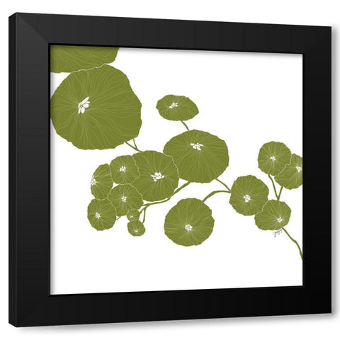 Pilea Black Modern Wood Framed Art Print with Double Matting by Sierer, Trish