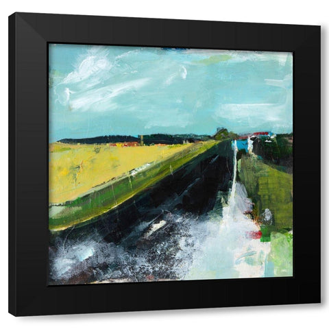 Open Road Black Modern Wood Framed Art Print with Double Matting by Schuerbeke, Deanna