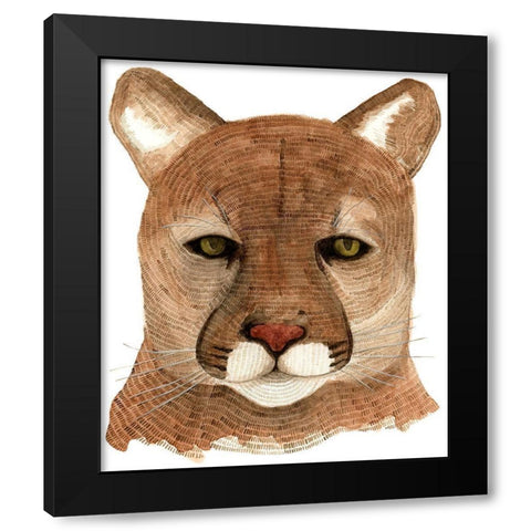 Cougar Black Modern Wood Framed Art Print by Saylor, Jeannine
