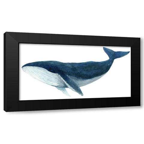 Humpback Whale - Blue Black Modern Wood Framed Art Print by Saylor, Jeannine