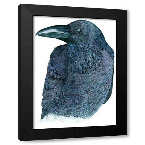 Raven Black Modern Wood Framed Art Print by Saylor, Jeannine