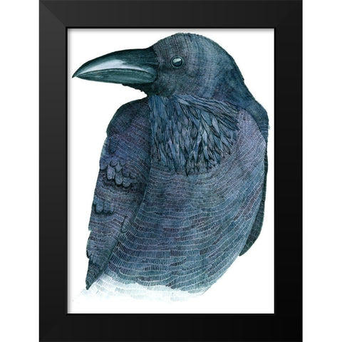 Raven Black Modern Wood Framed Art Print by Saylor, Jeannine